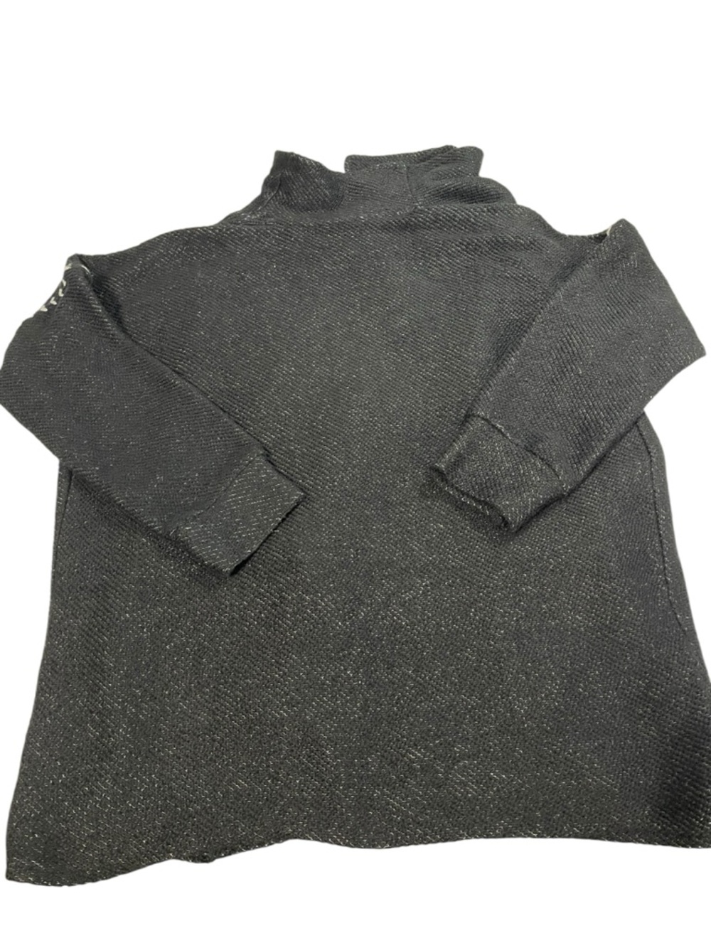 Lucky Brand Black Open-Front Knit Cardigan with Shawl Collar - Picture 2 of 6